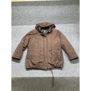 Bromley Sport Coat Women’s Size Large Brown Long Sleeve Full Zip Removable Hood